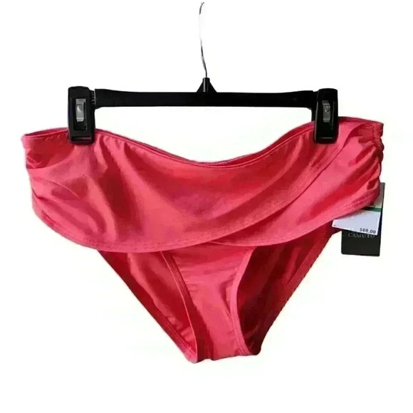 Vince Camuto Draped High-Waist Bikini Bottom Size Large Moderate Coverage Pink - Picture 1 of 7
